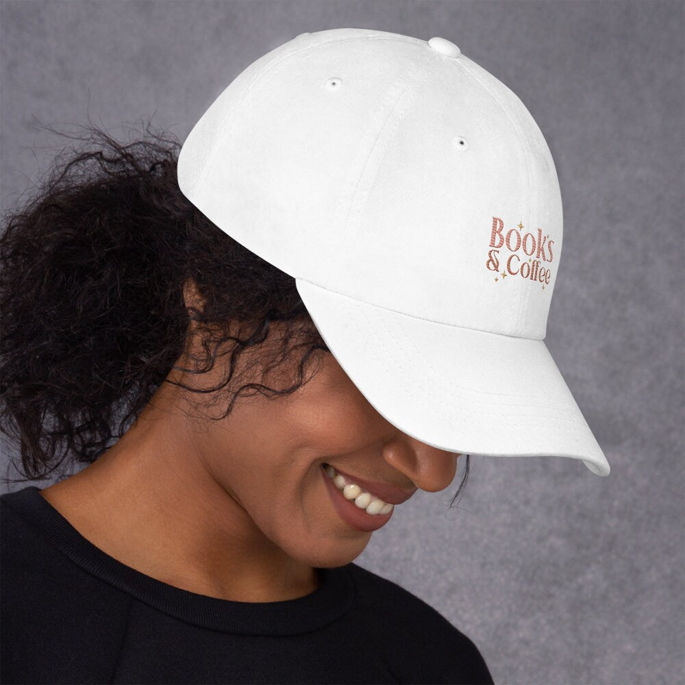 Book Lover Embroidered Hat Dad Cap Coffee Lover Gift Embroidery Hat for Reader Bookish Gift Introverted Gift Baseball Mom Hat