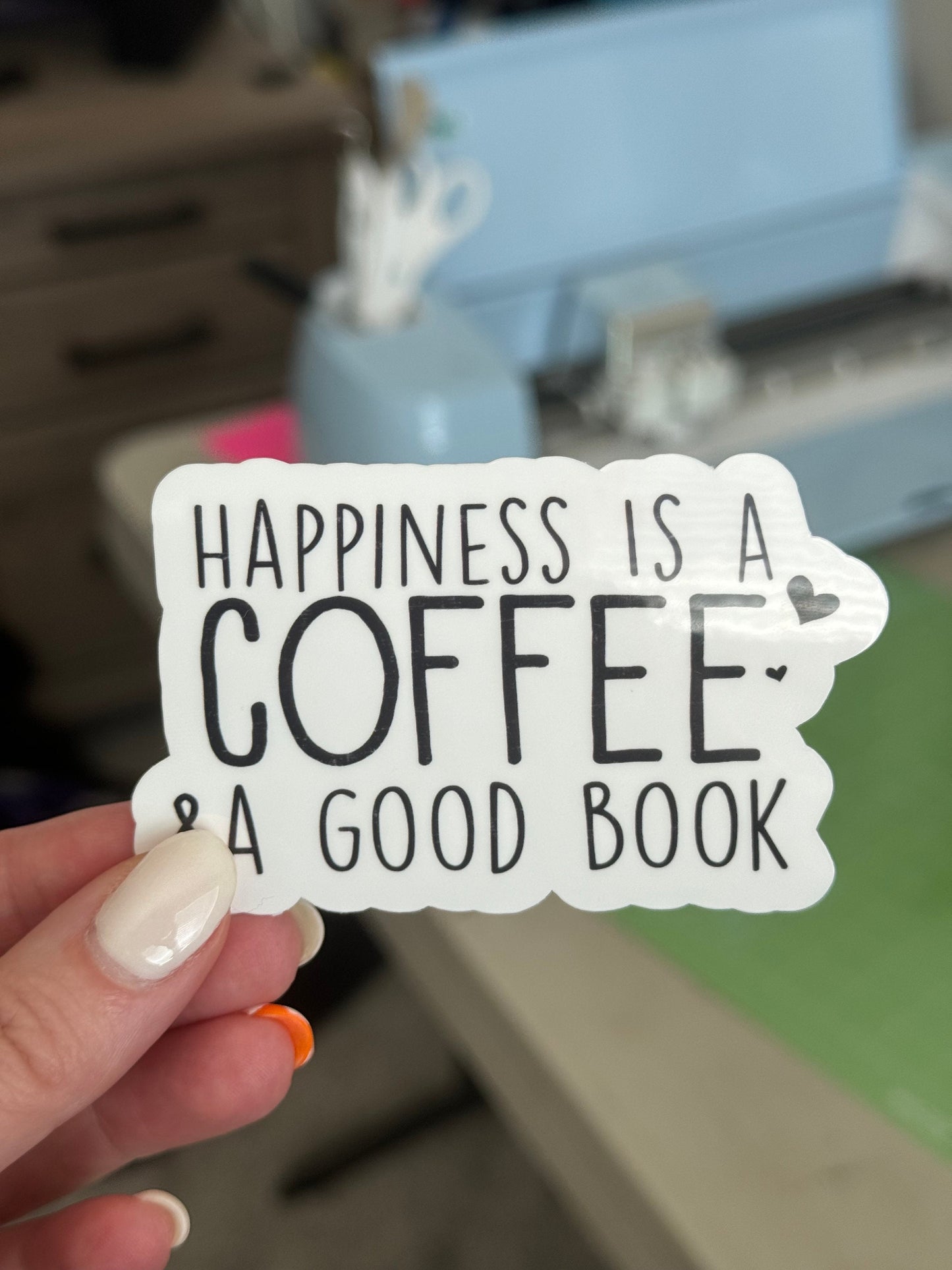 Coffee and a Good Book Sticker