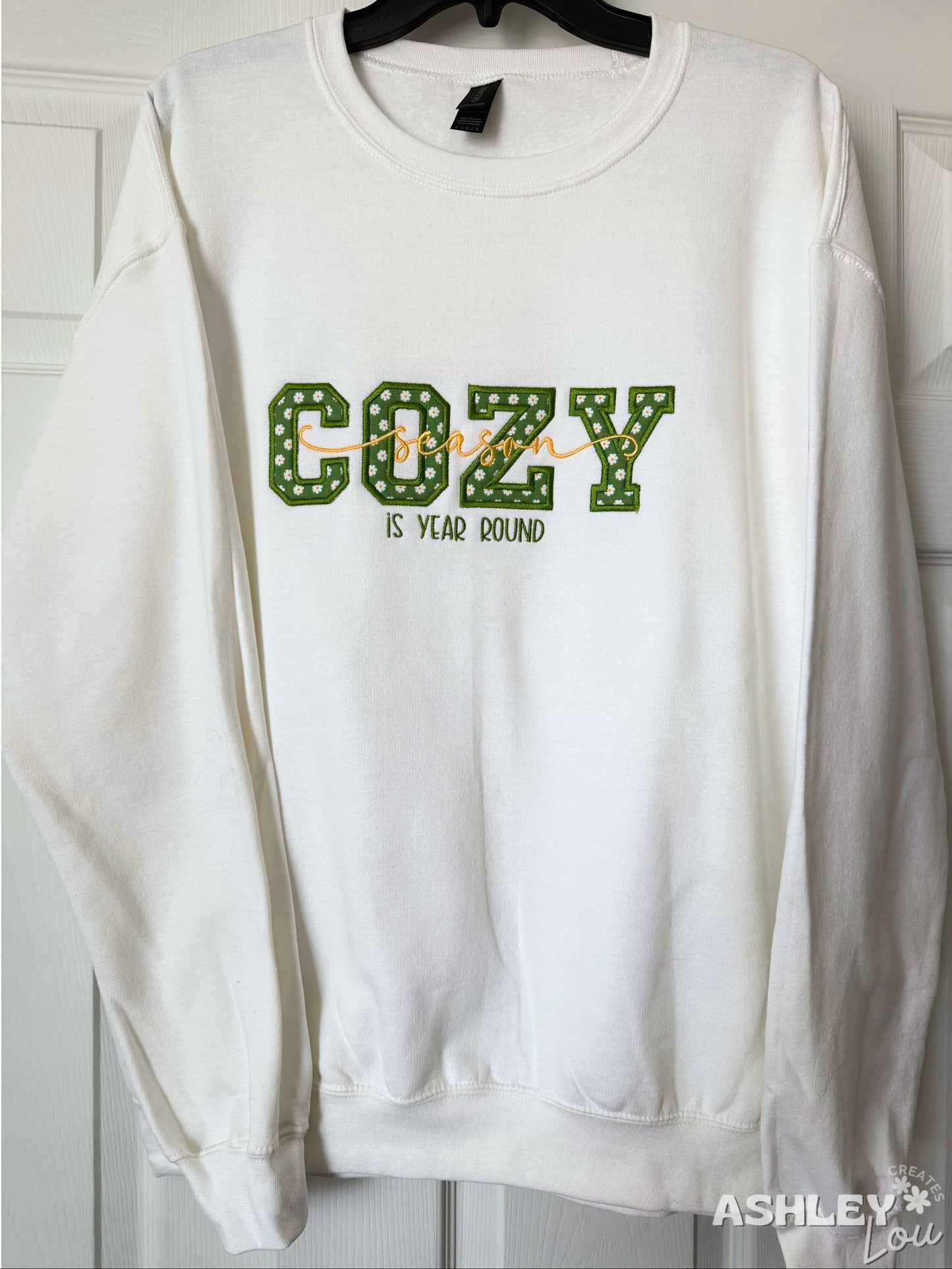 Cozy Season is Year Round Embroidered Applique Sweatshirt