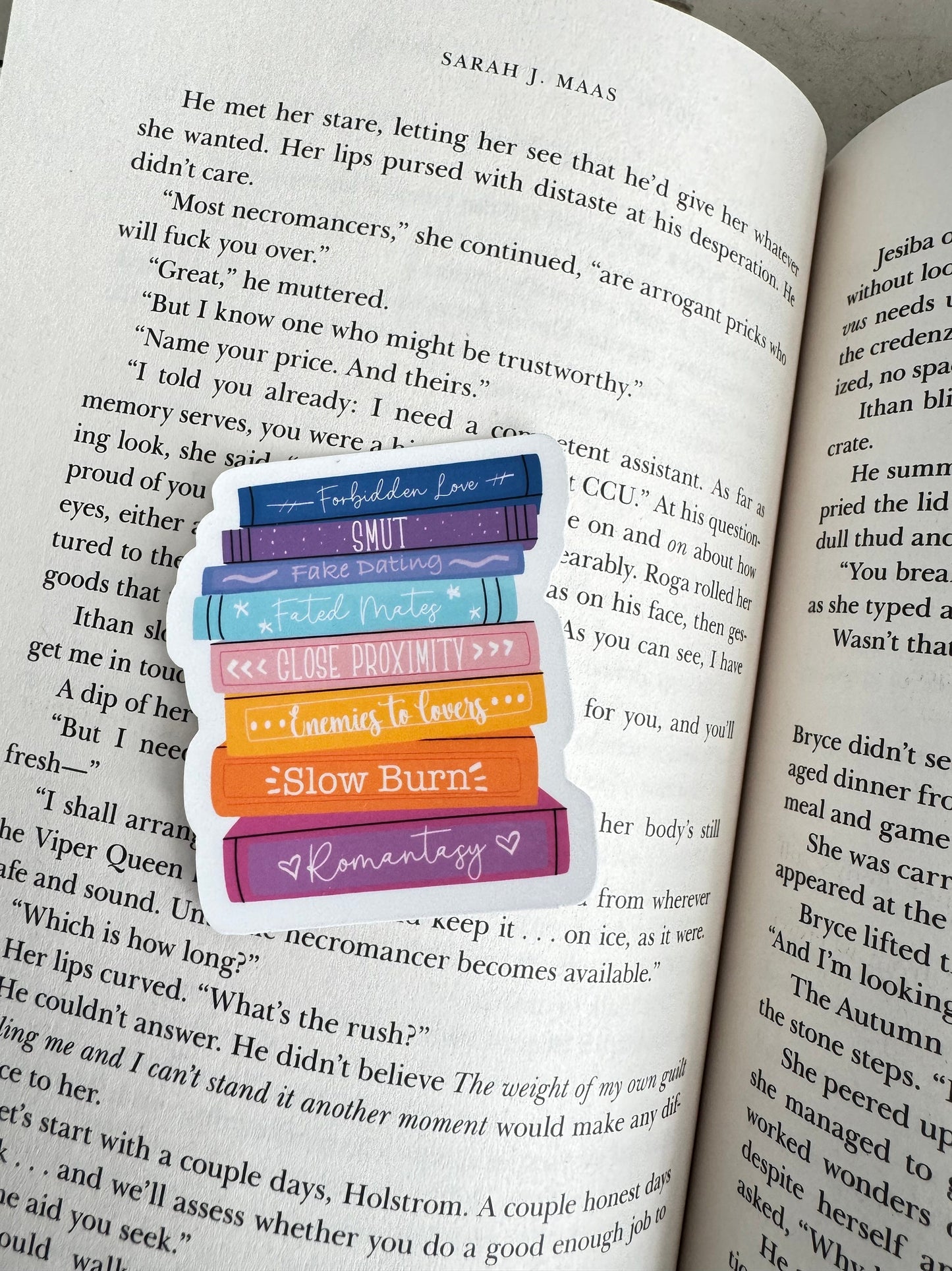 Romance Book Tropes Sticker, Bookish sticker, Bright Colors, Water bottle sticker, laptop sticker, kindle sticker