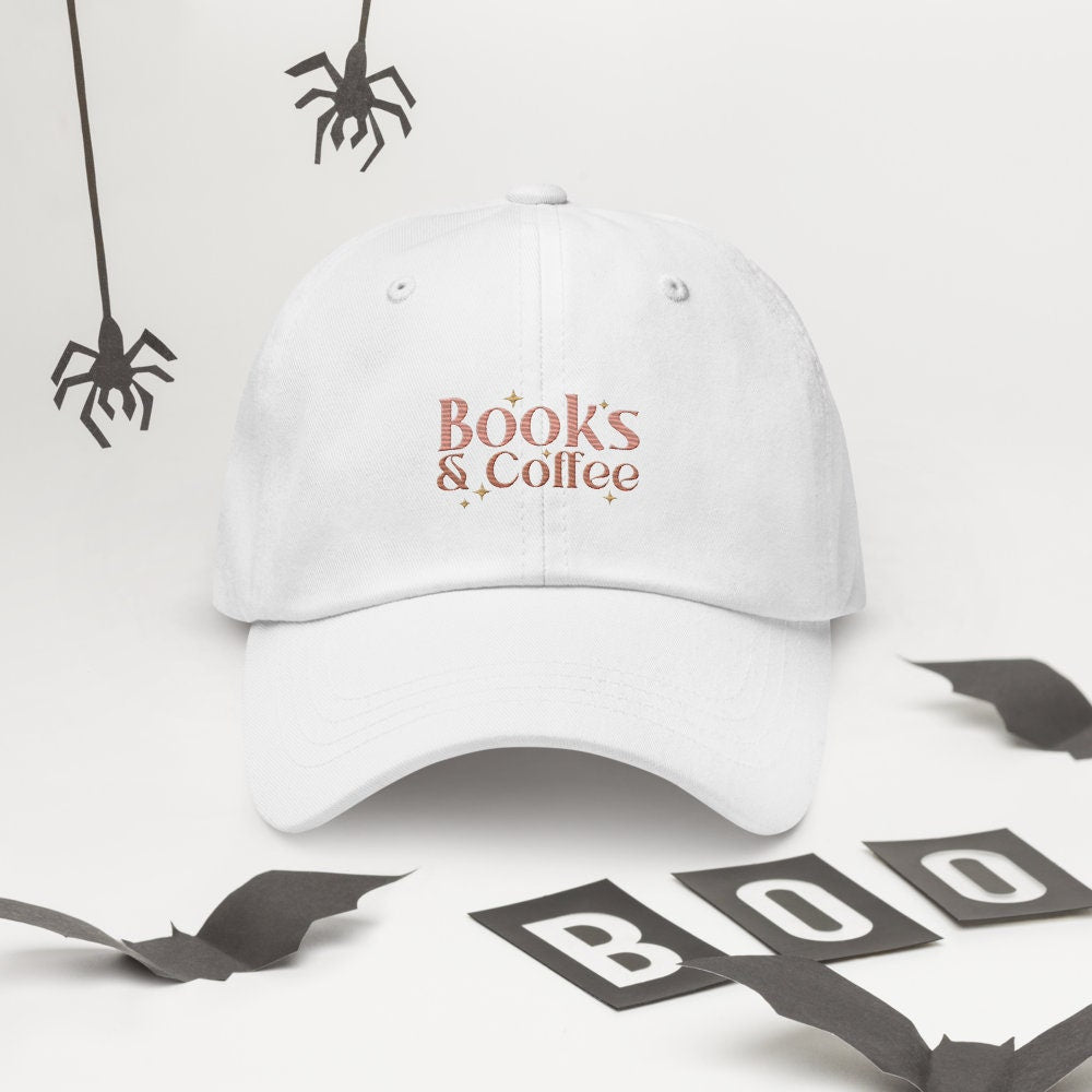 Book Lover Embroidered Hat Dad Cap Coffee Lover Gift Embroidery Hat for Reader Bookish Gift Introverted Gift Baseball Mom Hat