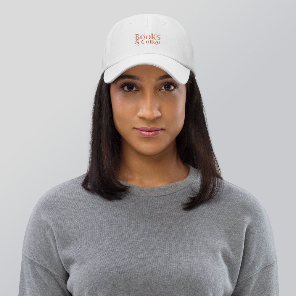 Book Lover Embroidered Hat Dad Cap Coffee Lover Gift Embroidery Hat for Reader Bookish Gift Introverted Gift Baseball Mom Hat