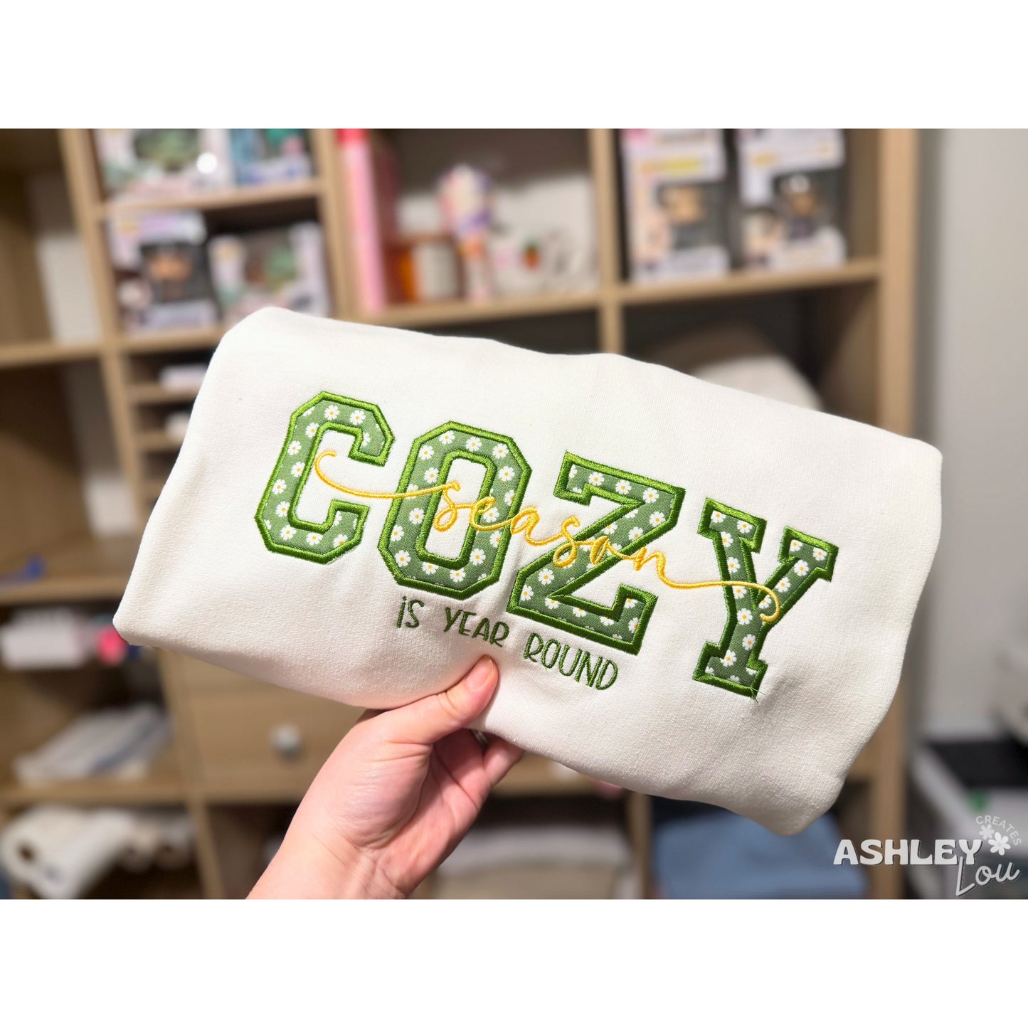 Cozy Season is Year Round Embroidered Applique Sweatshirt