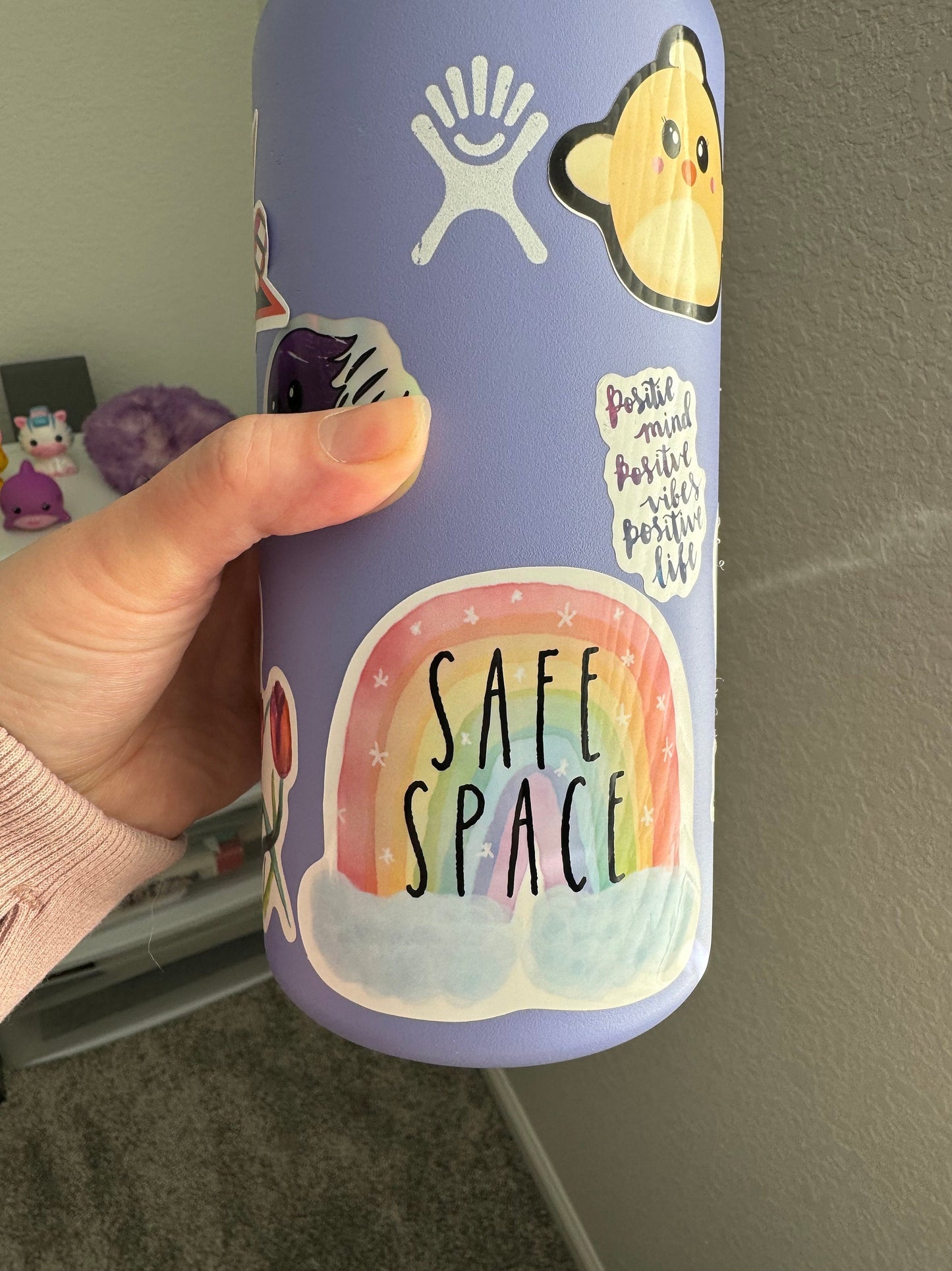 Watercolor Rainbow Safe Space Sticker, Waterproof Vinyl Decal