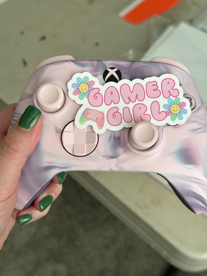 Gamer Girl Sticker Water bottle sticker laptop sticker Kindle Sticker Gift for Video Gamer Cozy gamer Stanley Cup sticker hydroflask decal