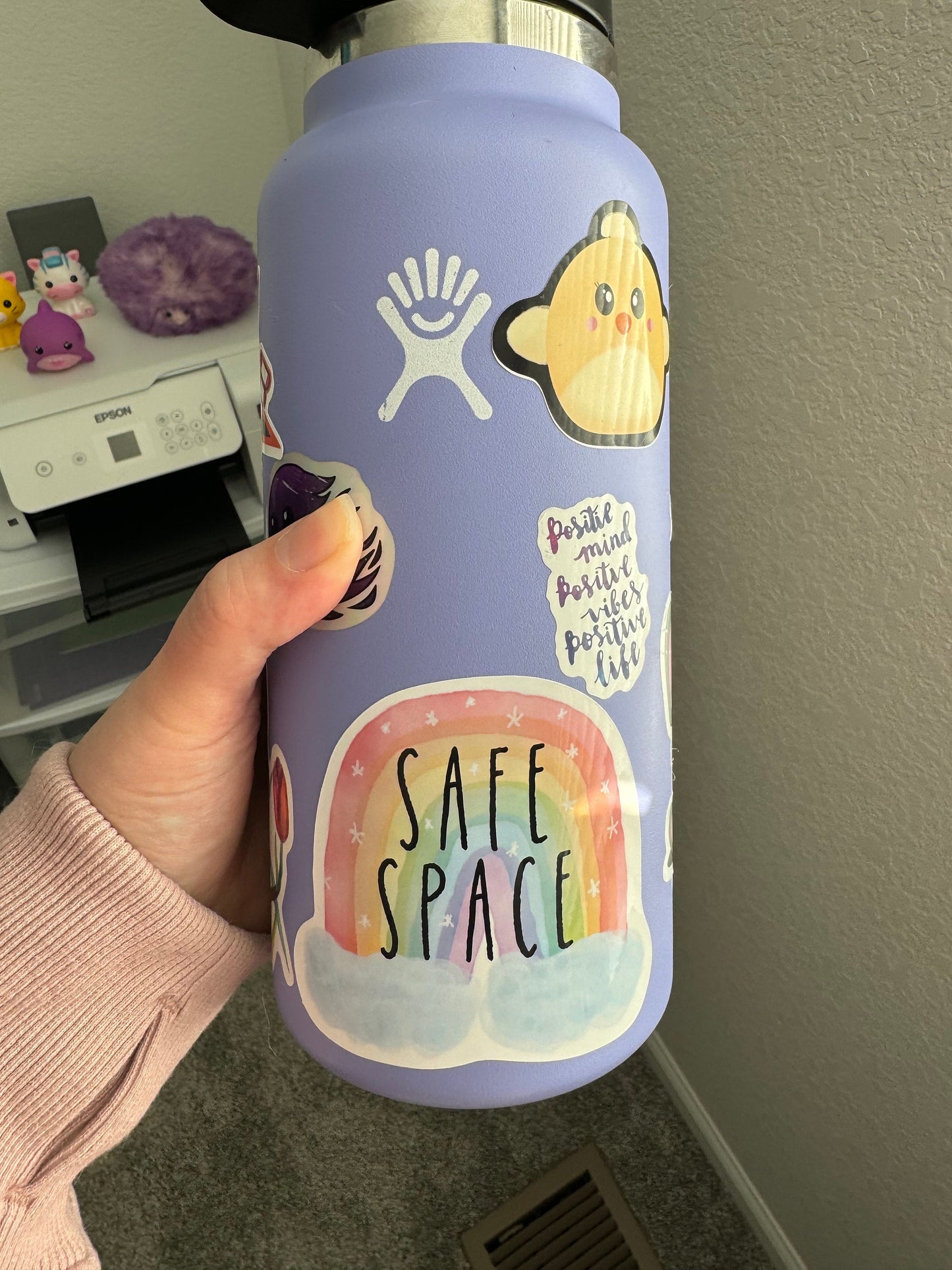 Watercolor Rainbow Safe Space Sticker, Waterproof Vinyl Decal