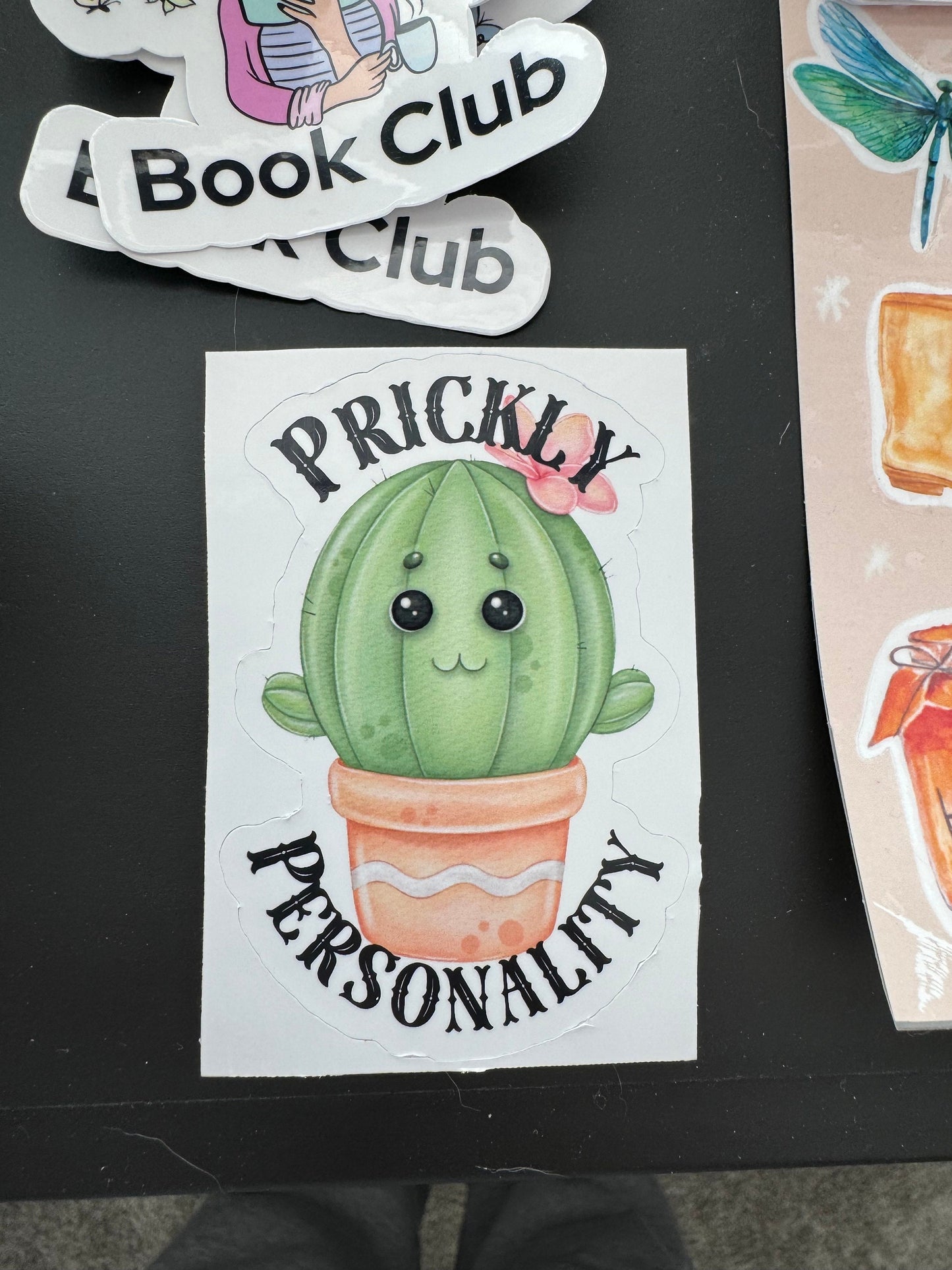 Kawaii Cactus Sticker, Prickly Personality, Funny Quote Vinyl Decal