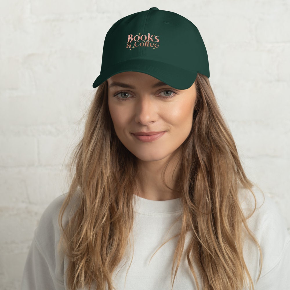 Book Lover Embroidered Hat Dad Cap Coffee Lover Gift Embroidery Hat for Reader Bookish Gift Introverted Gift Baseball Mom Hat