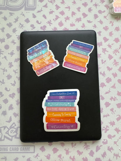 Romance Book Tropes Sticker, Bookish sticker, Bright Colors, Water bottle sticker, laptop sticker, kindle sticker