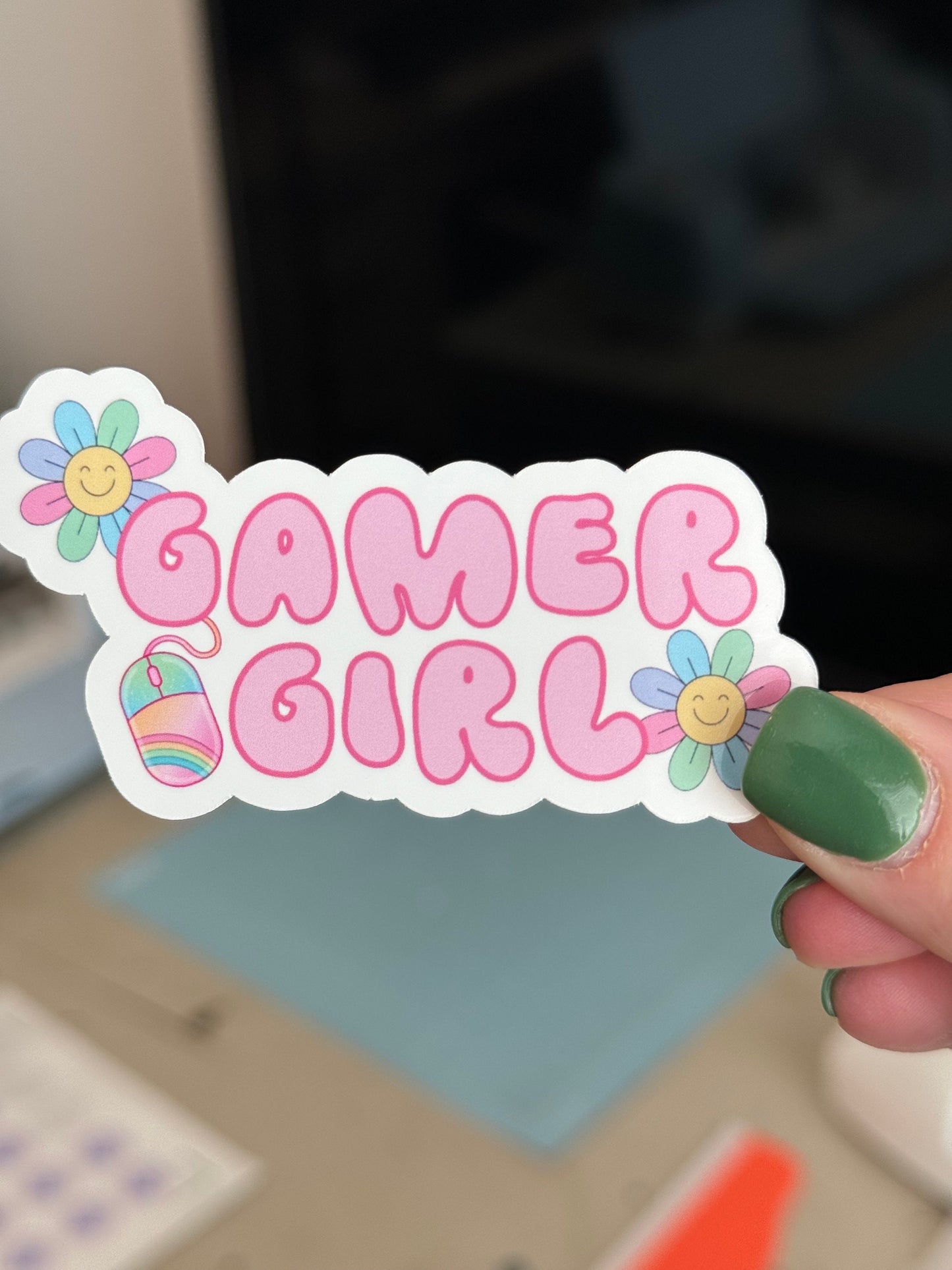 Gamer Girl Sticker Water bottle sticker laptop sticker Kindle Sticker Gift for Video Gamer Cozy gamer Stanley Cup sticker hydroflask decal