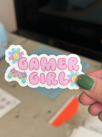 Gamer Girl Sticker Water bottle sticker laptop sticker Kindle Sticker Gift for Video Gamer Cozy gamer Stanley Cup sticker hydroflask decal
